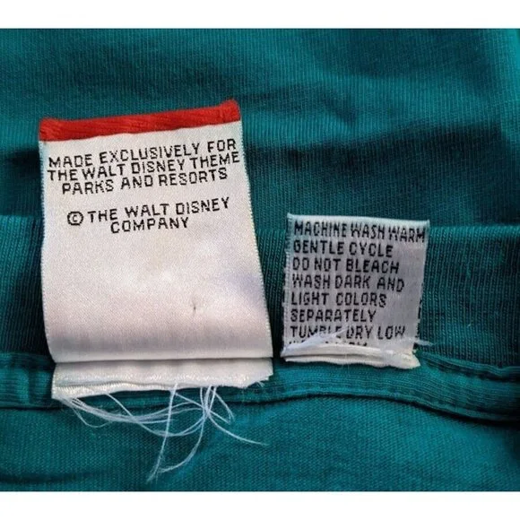 VTG Mickey INC Walt Disney T-shirt Men Unisex Green Applique Short Sleeve SizeXL - Picture 11 of 12